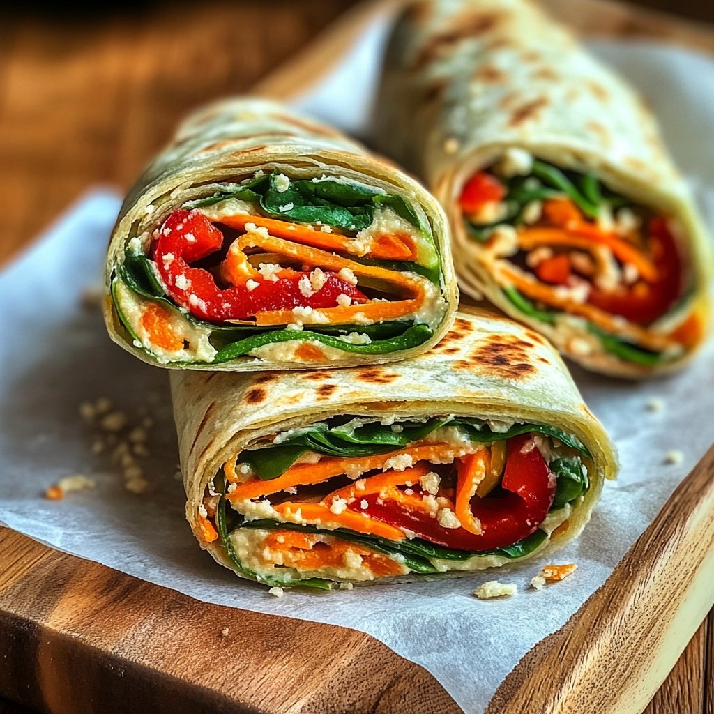 Healthy Lunch Veggie Wraps with Hummus