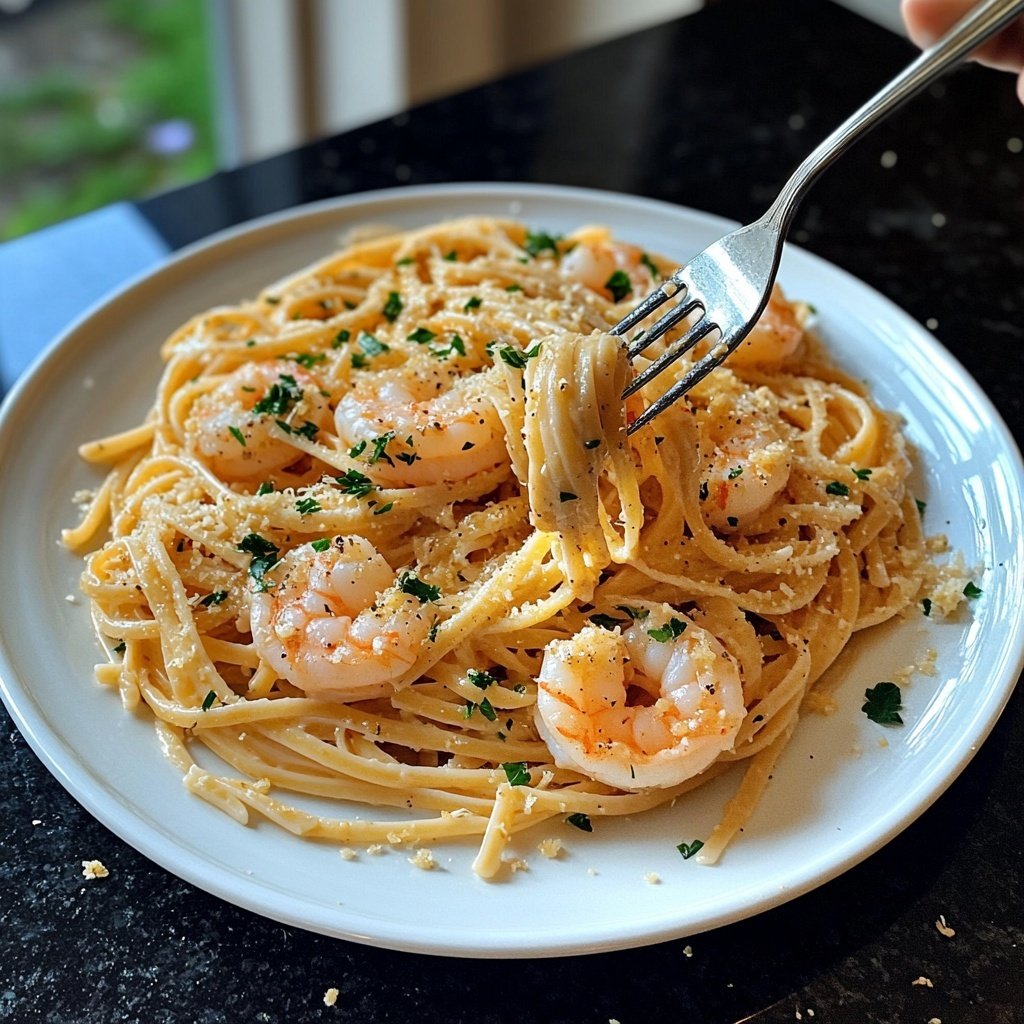 15-Minute Garlic Shrimp Pasta