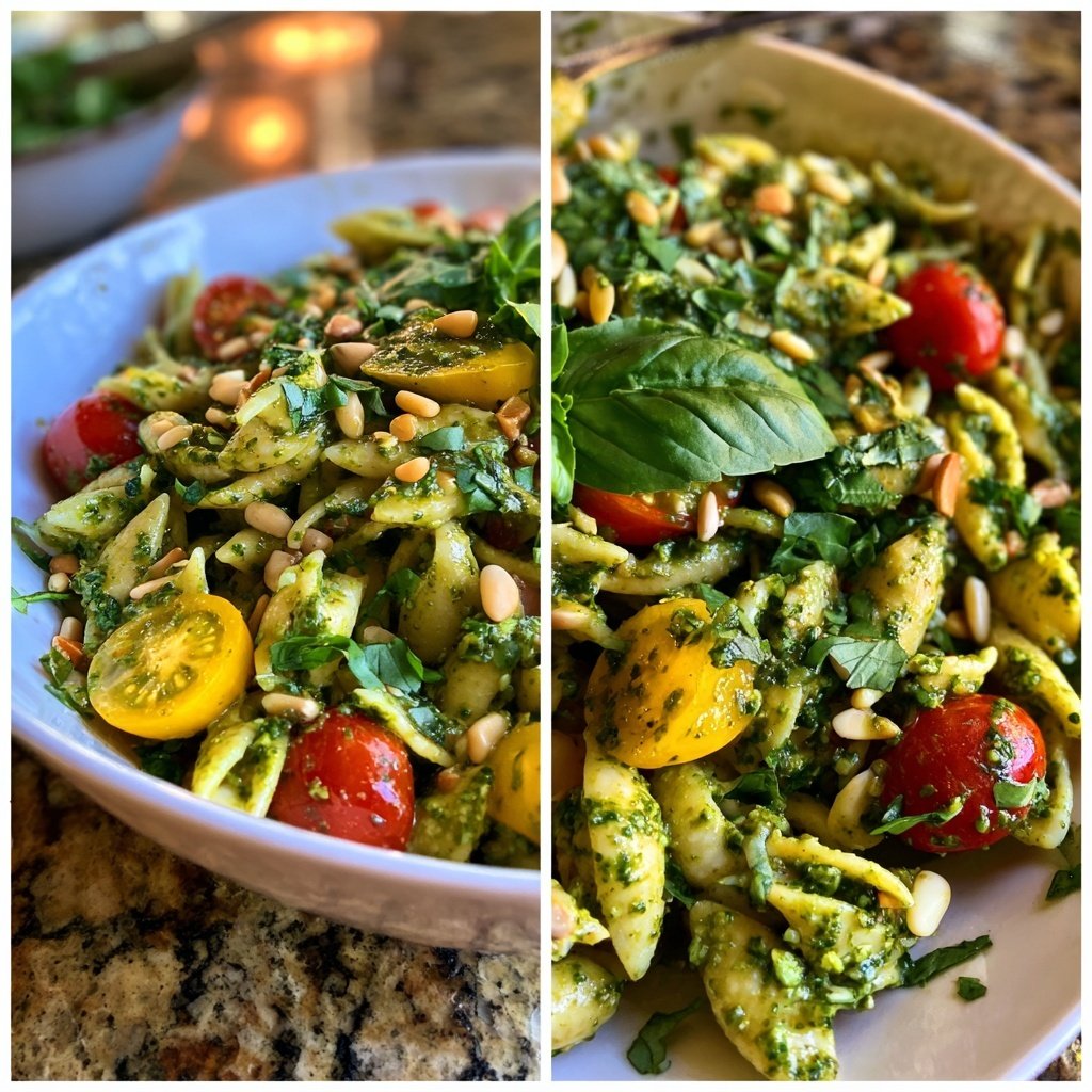 Healthy Lunch Pesto Pasta Salad