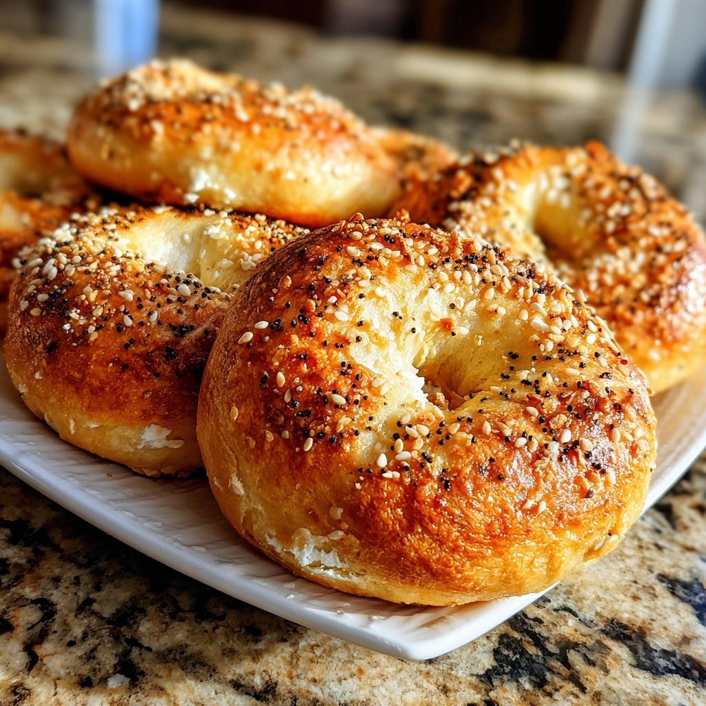 Baked Yogurt Bagels Without Yeast