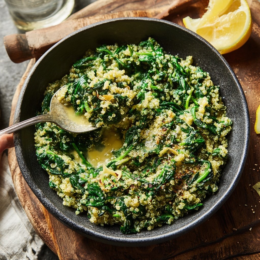 Creamy Lemon Spinach Quinoa