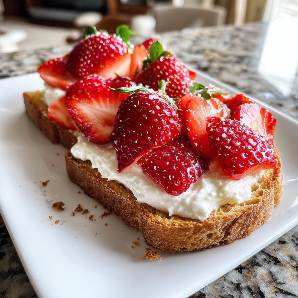 Valentines Breakfast Berry Yogurt Toast