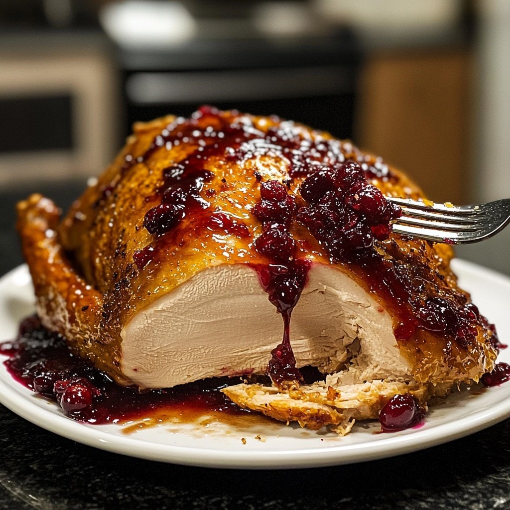 Roasted Turkey with Cranberry Glaze