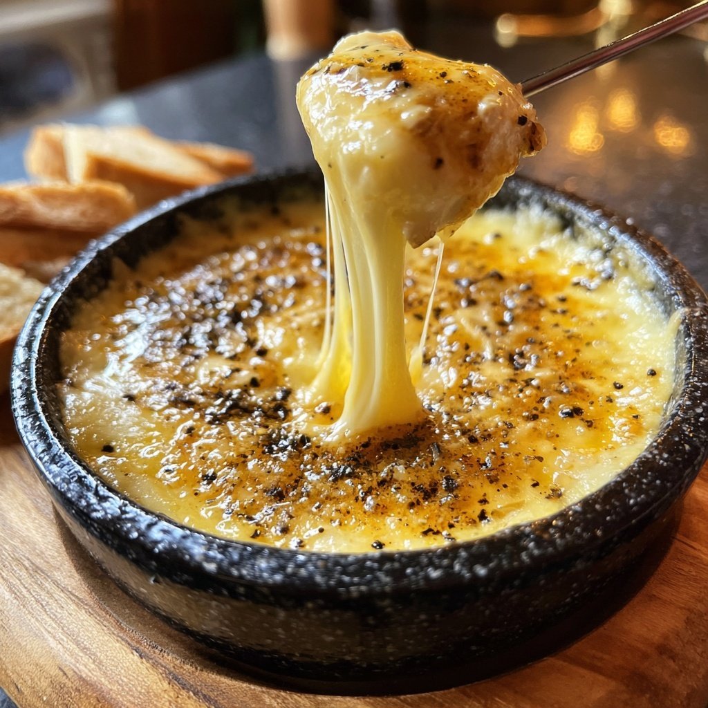 Fondue with Brie and Garlic